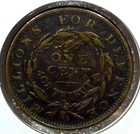 1837 Hard Times Token Copper Millions For Defence not One Cent For Tribute  j30