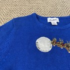     le Moda Sz S Santa Embellished Sleigh Ramie  Women   s Christmas Sweater