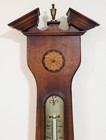 Vintage 20th C English Style Mahogany Conch Shell Inlaid Barometer