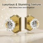 Octagonal Crystal Door Knobs Interior  Glass Door Lock In Antique Brass  Pass   