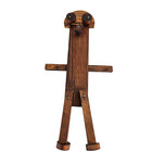 Folk Art Plank Doll Wall Mounted Handmade Oak Wood Brown 1940 s 16 5 