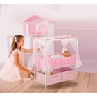 Badger Basket Starlight Metal Doll Crib With Canopy  Bedding  Storage
