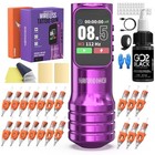 Wireless Tattoo Gun Kit - Aluminum Alloy Pen  Xtreme Ink  Dot Mode  Cartridge Sy