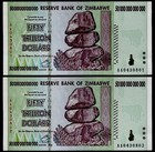 10 Consecutive 2008 50 Trillion Dollars Zimbabwe  Aa P-90 Unc