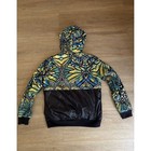 Adidas Originals Butterfly Print Fleece Lined Windbreaker Jacket Blue Black M