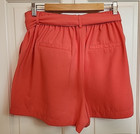 A New Day Orange Casual Shorts Womens Size L Waist 33 Belted Pockets 106-36345