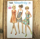 Vintage Mini Dress Sewing Pattern 60s Simplicity 7988 Jr   Miss Size 12 Uncut