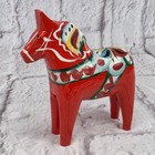 Vintage Sweden Wooden Dala Horse Small Figurine Hand Painted Red Nils Olsson