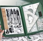 28 Piece Mechanical Drawing Drafting Tool Set In Case New Shipping Included