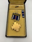 Vintage Wwii Distinguished Flying Cross In Coffin Case And Lapel Pin
