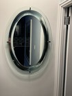 Oval Beveled  Fontana Arte Modernist Mirror  Italy  1960s