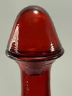 Tall Red Glass Decor Bottle With Corked Lid