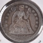 1856 Pictorial Love Token Seated Dime - Cat On The Fence