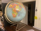 Vintage Replogle 12 Inch World Globe Wire Stand Atomic Mid Century Modern Mcm