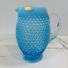 Fenton Hobnail Blue Opalescent  389-48 Ounce Tankard Jug   Pitcher Rare Mint