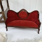 Vintage New Concord Dollhouse Miniature Furniture Lot Sofa Chairs Bed Sofa Etc