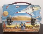 Rare Vintage 1960 Space Satellite Rocket Ship Astro Ufo Metal Lunchbox Thermos  