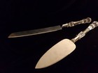 Wedding Party Elegant Cake Knife Server Set Faux Crystal Handle Stainless Steel