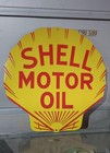 Shell Motor Oil Porcelain Enamel Heavy Metal Sign 30 Inches