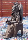 Bronze Oba  Full Figure  Seated   Benin Kingdom Bronze  27  Tall  27 Kilograms 