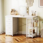 White 40  Corner Computer Desk Home Office Study Desk With Storage Shelves