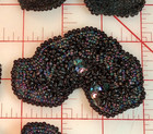 8 Vintage Abstract Appliques Black Ab Flowers Hand Beaded 2  X2-1 4  Well Made