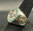 Vintage Estate Antique Silver Tone Native American Ring - Size 7