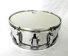 Vintage Chrome Steel Snare Drum Project 14x5  Alloy Percussion Drum Kit As Is