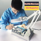 10x Magnifier Led Lamp Light Magnifying White green Glass Lens Desk Table Repair