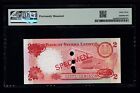 1974 2 Leones Sierra Leone Bank Specimen Pick  6as Pmg 63 Ch Cu  000 