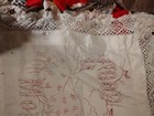 Antique Victorian Era Embroidered Cotton Pillow Sham curtain