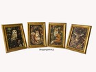 New 4 Hobby Lobby Framed Wood Picture Decor Fall Animal Squirrel Deer Fox Owl