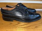 Vintage British Walkers Mens Black Leather Wing Tip Oxford Dress Shoes Sz 10 D