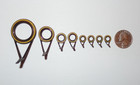 Set Of 8 Vintage Fuji Bspeg Black Yellow Shock Ring Spinning Fishing Rod Guides