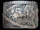 Oe05174  nos  Vintage 1983   indian Chief Black Kettle   Solid Brass Belt Buckle