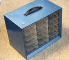 Vintage Akro-mils 15 Drawer Cabinet Blue Metal Small Parts Storage Bin Organizer