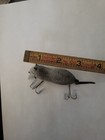 Vintage Heddon Meadow Mouse- Grey Color-  Flocked  3 Inches Long