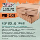 10 Drawer Wood Artist Supply Storage Box For Pastels  Pencils  Pens  Markers