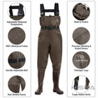 Fishingsir Brown 2-ply Nylon Pvc Waterproof Fishing Chest Waders  us Sz 8m   10w
