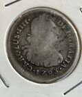 1793 Peru Lima 1 Reales Silver Coin Vf Km-76