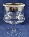 Dorothy Thorpe Silver Band Footed 2 Piece Shrimp Cocktail Icer Glasses  Set Of 5