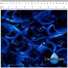 Hydrographic Film   Hydro Dip Film   Flaming Blue Skulls  19  X 7 Feet