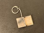 Antique Silver Book Pill Box   Mini Tricket Box  vintage Keychain