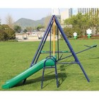 Metal Playground Swing Set Outdoor Kids Backyard Play W slide  Glider   Slide