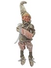 Robert Stanley Christmas Pixie Elf Posable Doll Silver Pink Gold