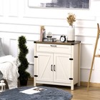 Wooden Farmhouse Buffet Cabinet With Shelf Storage Kitchen Hutch Sideboard White