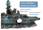Aquarium Decoration Sunken Ship Battleship Ornament Fish Tank Shipwreck Decor