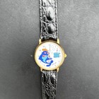 Charlie Says Quartz Analog Cartoon Dial Promo Watch Gold Case Black Leather 27mm