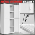 71  White Lockable Utility Metal Storage Tool Cabinet W  2 Adjustable Shelves