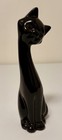 Glossy Ceramic Black Siamese Cat Statue Figurine 8 5    Vintage Kitty Midcentury